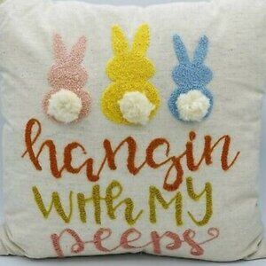 Pier 1 Hangin With My Peeps Throw Pillow Spring / Easter